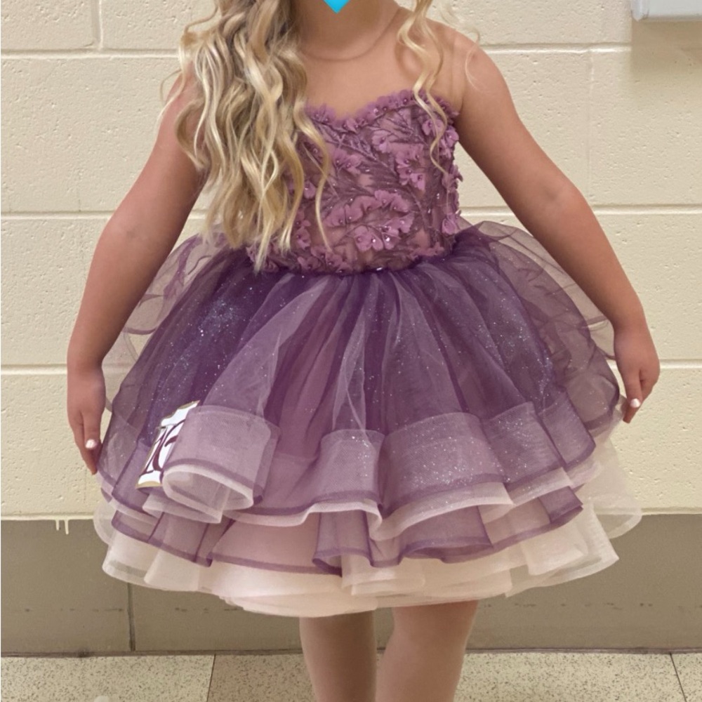 Girls Kingdom Boutique Purple & Blush Heart back dress